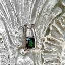Contemporary Green Tourmaline and Diamond White Gold Pendant
