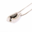 Contemporary Green Tourmaline and Diamond White Gold Pendant