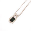 Contemporary Green Tourmaline and Diamond White Gold Pendant