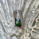 Contemporary Green Tourmaline and Diamond White Gold Pendant