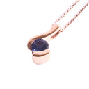 Contemporary Tanzanite Rose Gold Swish Pendant