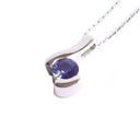 Contemporary Tanzanite White Gold Swish Pendant