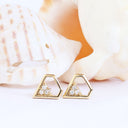 White Diamond Yellow Gold Earrings
