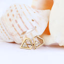 White Diamond Yellow Gold Earrings
