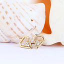 White Diamond Yellow Gold Earrings