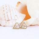 White Diamond Yellow Gold Earrings