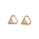 White Diamond Yellow Gold Earrings