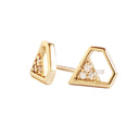 White Diamond Yellow Gold Earrings