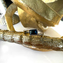 Contemporary Twisted Shoulder White Gold Octagonal Sapphire Ring