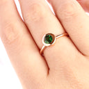 Cosmic Bezel Set Green Tsavorite Rose Gold Ring