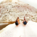 Rose gold black diamond studs