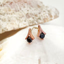 Rose gold black diamond studs