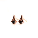 Cupids Bow Rose Gold Black Diamond Stud earrings