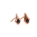 Cupids Bow Rose Gold Black Diamond Stud earrings