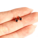 Cupids Bow Rose Gold Black Diamond Stud earrings