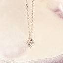 Cupids Bow White Gold White Diamond Pendant