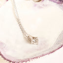 Cupids Bow White Gold White Diamond Pendant