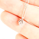 Cupids Bow White Gold White Diamond Pendant
