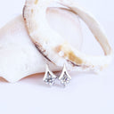 Cupids Bow White Gold White Diamond Stud Earrings