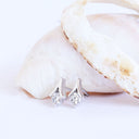 Cupids Bow White Gold White Diamond Stud Earrings