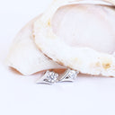Cupids Bow White Gold White Diamond Stud Earrings