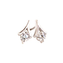 Cupids Bow White Gold White Diamond Stud Earrings