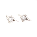 Cupids Bow White Gold White Diamond Stud Earrings