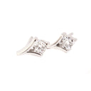 Cupids Bow White Gold White Diamond Stud Earrings