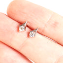 Cupids Bow White Gold White Diamond Stud Earrings