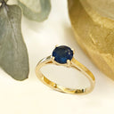 Blue Sapphire yellow gold ring