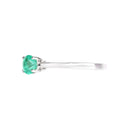 Cutie Pie Solitaire Emerald Four Claw White Gold Ring