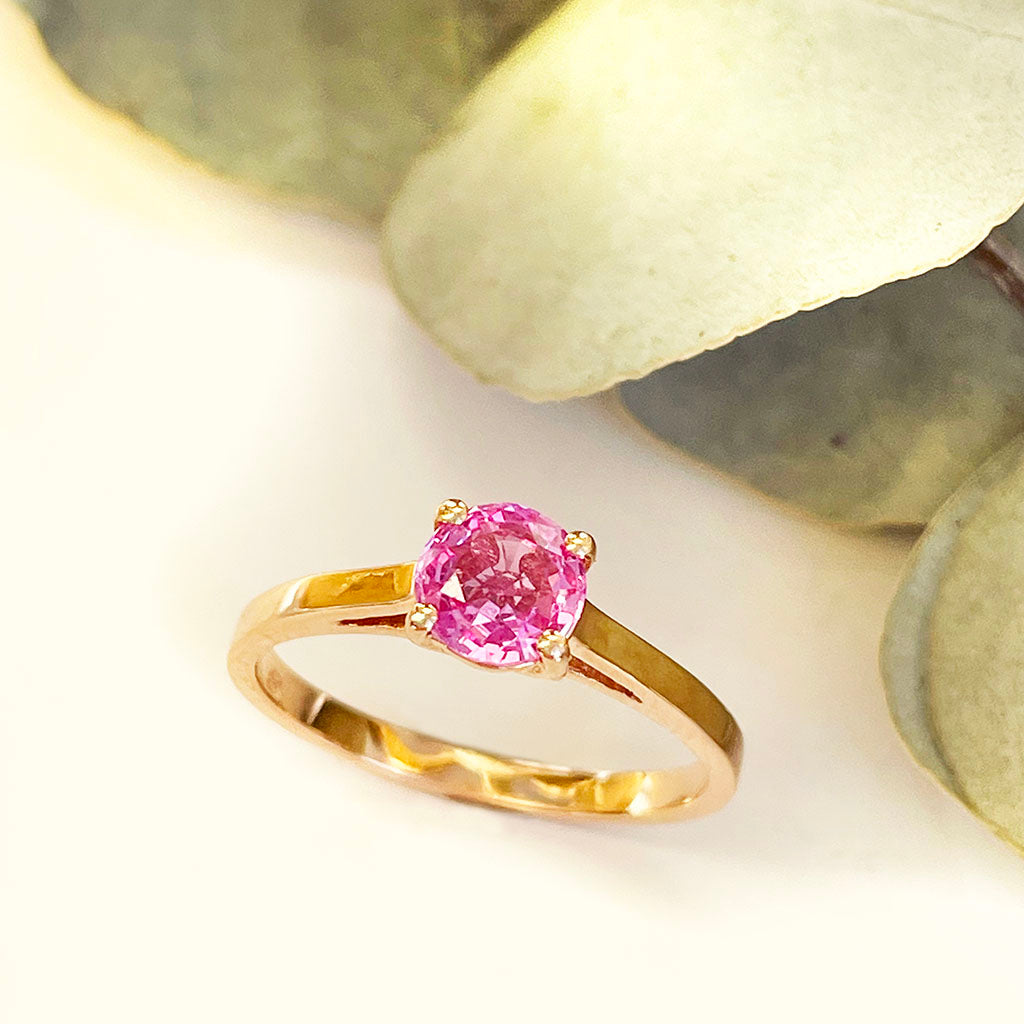 Pink Sapphire rose gold ring
