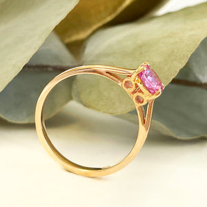 Pink Sapphire rose gold ring