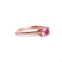 Cutie Pie Solitaire Pink Sapphire Four Claw Rose Gold Ring