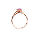 Cutie Pie Solitaire Pink Sapphire Four Claw Rose Gold Ring