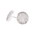 Dazzling White Diamond Disc White Gold Studs