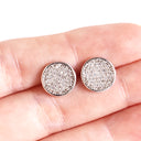 Dazzling White Diamond Disc White Gold Studs