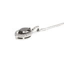 Decadent Marquise Cut Black Diamond With White Diamond Halo White Gold Pendant