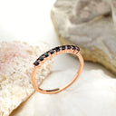 Black Diamond Rose Gold Stacking Ring