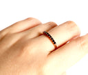 Delicate Black Diamond Rose Gold Stacking Ring