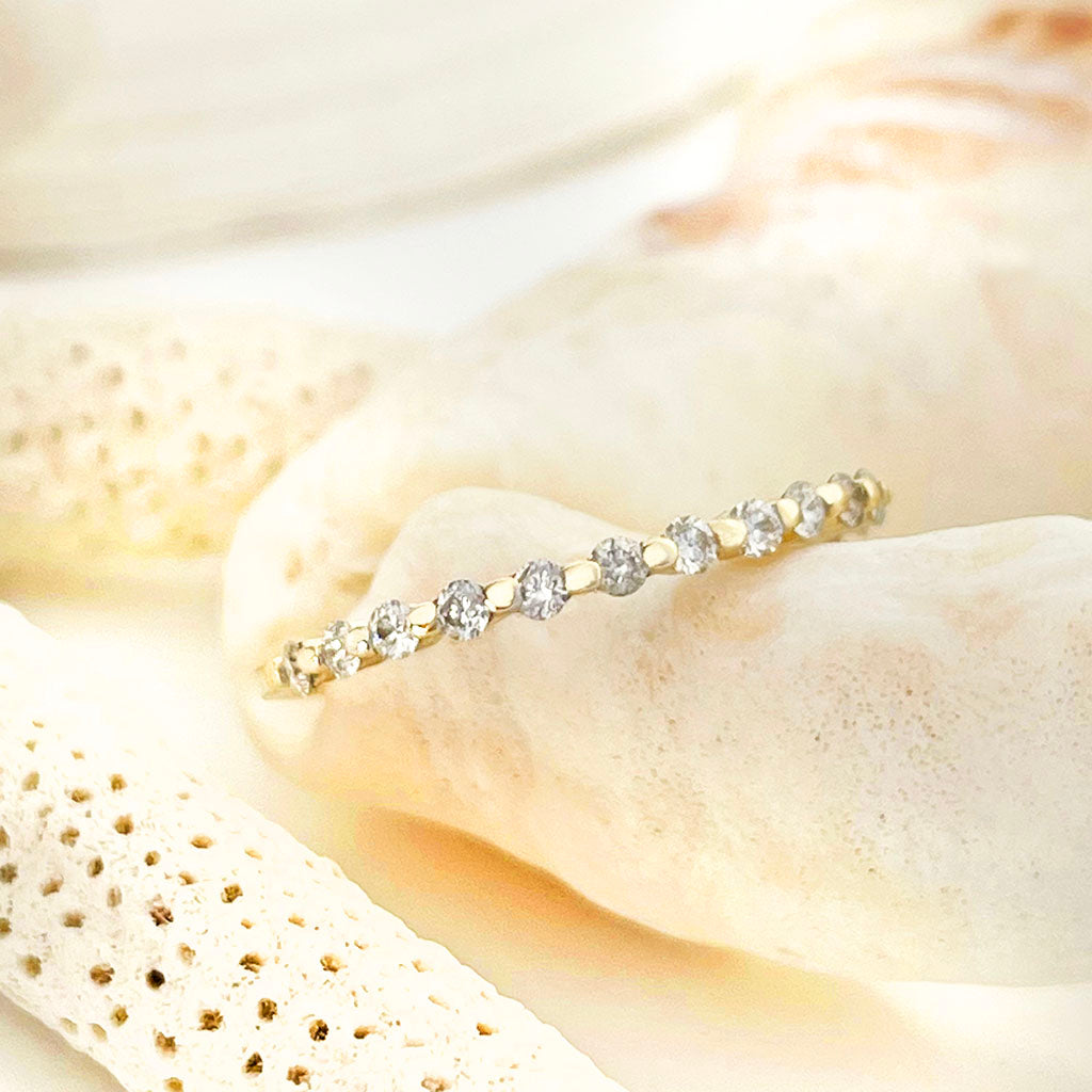 Diamond eternity stacking ring