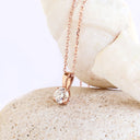 Delicate Petite Diamond Rose Gold Pendant