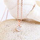 Delicate Petite Diamond Rose Gold Pendant