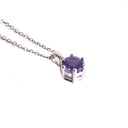 Delicate Petite Round Cut Tanzanite Six Claw Pendant