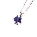 Delicate Petite Round Cut Tanzanite Six Claw Pendant