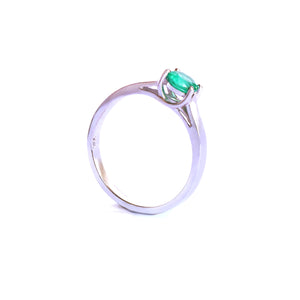 Elevated Caressing Gallery Emerald White Gold Ring