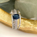 Blue Sapphire and Diamond white gold ring