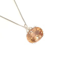 Elegantly Regal Peach Oval Morganite and Decorative Diamond Bale Pendant
