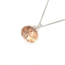 Elegantly Regal Peach Oval Morganite and Decorative Diamond Bale Pendant