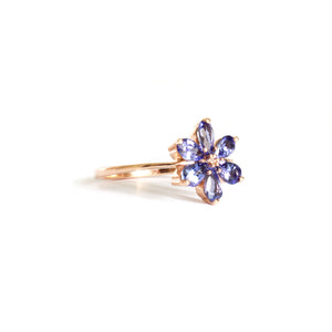 Delightful Pear Cut Rose Gold Flower Ring